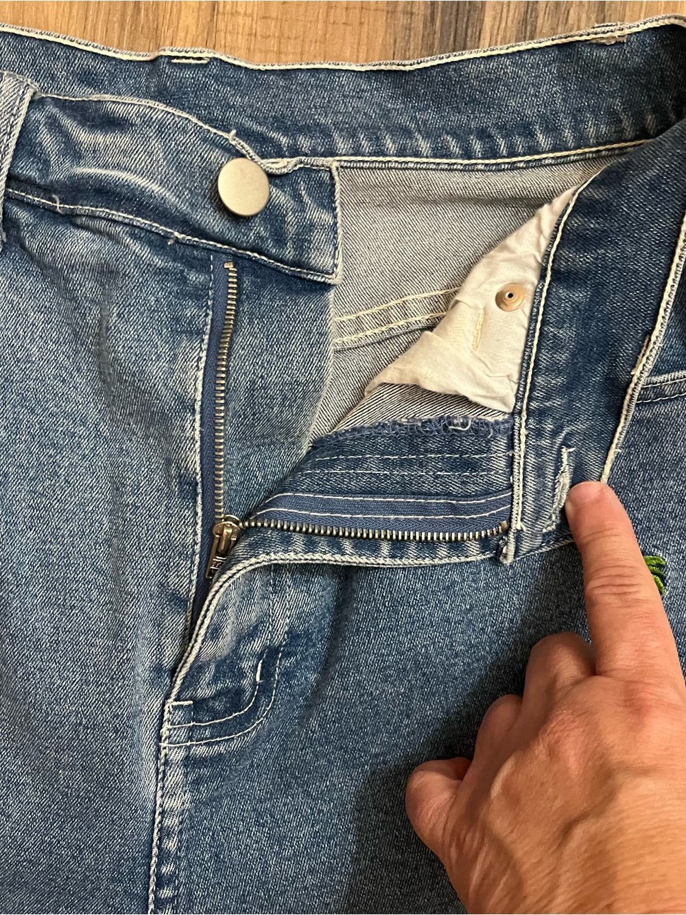Vintage The Quacker Factory Embroidered Palm Tree Blue Jeans Womens Sz 8 Cropped - Picture 5 of 12